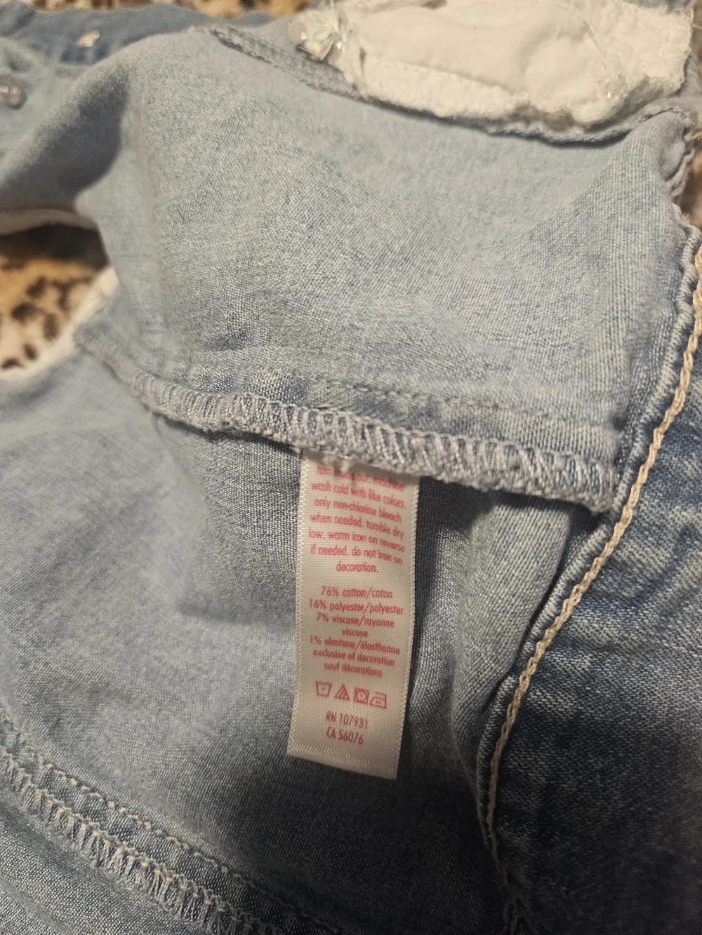 Justice Light Blue Denim Girls' Sequin Accent Vest Size 12